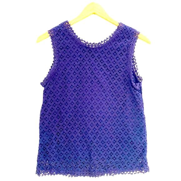 Merona Blue Sleeveless Lace Crochet Top, Size Small - Picture 2 of 8